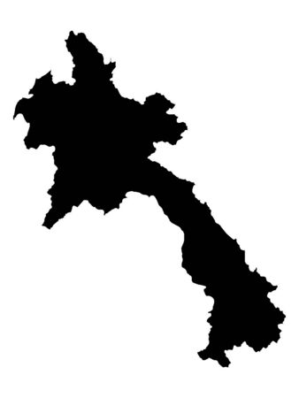 vector illustration of Black Map of Laosのイラスト素材