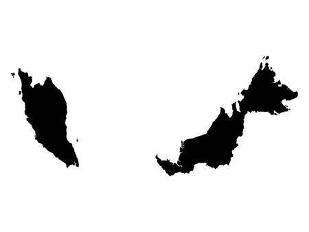 vector illustration of Black Map of Malaysiaのイラスト素材