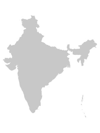 vector illustration of Gray Map of Indiaのイラスト素材