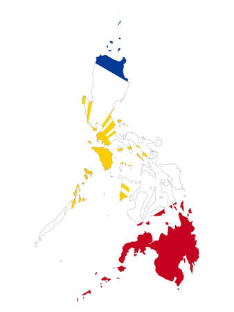 vector illustration of Map of Philippines with national flagのイラスト素材