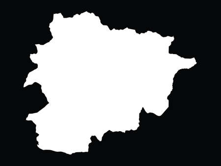 vector illustration of White map of Andorra on black backgroundのイラスト素材