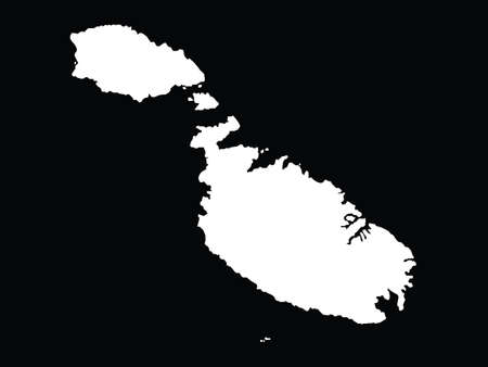 vector illustration of White map of Iceland on black backgroundのイラスト素材