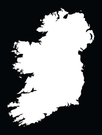 vector illustration of White map of Republic of Ireland on black backgroundのイラスト素材