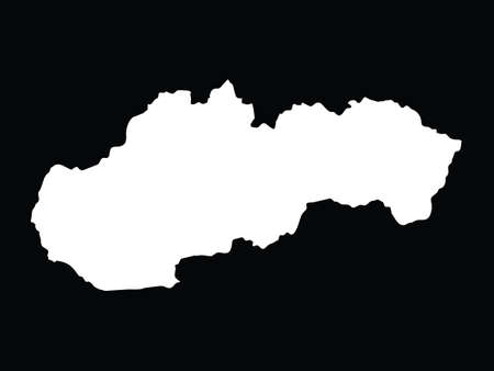 vector illustration of White map of Slovakia on black backgroundのイラスト素材