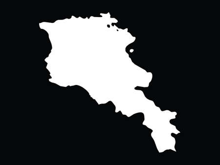 vector illustration of White map of Armenia on black backgroundのイラスト素材