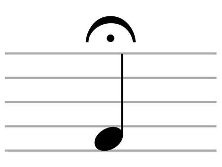 Black music symbol of Fermata or Pause on ledger linesのイラスト素材