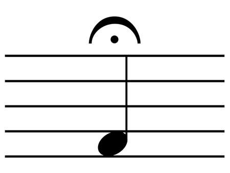 Black music symbol of Fermata or Pause on staff linesのイラスト素材