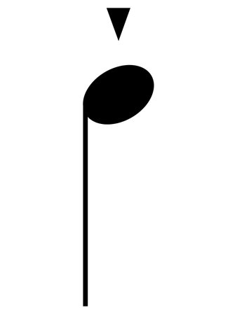 Black music symbol of Staccatissimo or Spiccatoのイラスト素材
