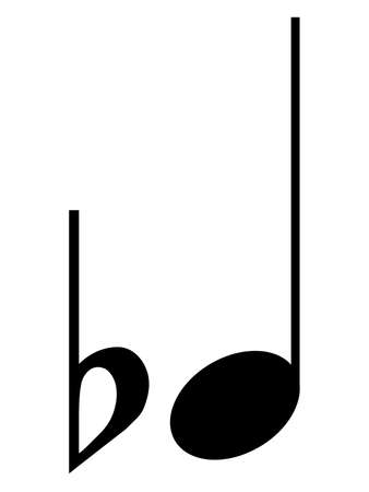 Black music symbol of Flat noteのイラスト素材
