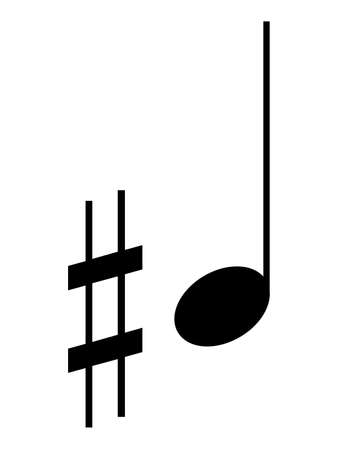 Black music symbol of Sharp noteのイラスト素材