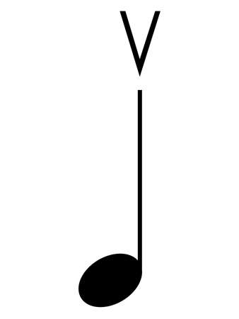 Black music symbol of Up bowのイラスト素材