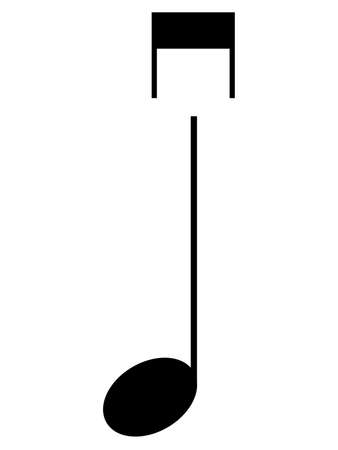 Black music symbol of Down bowのイラスト素材