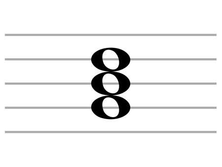 Black music symbol of Chord on ledger linesのイラスト素材