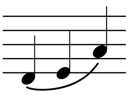 Black music symbol of Legato on staff linesのイラスト素材