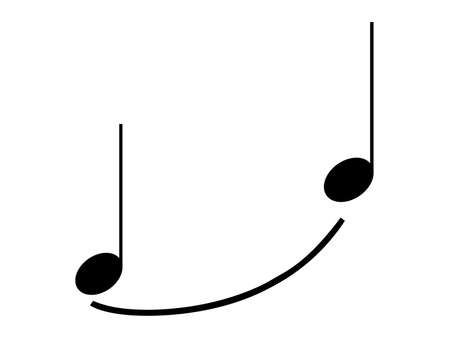 Black music symbol of Slurのイラスト素材