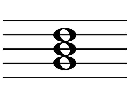Black music symbol of Chord on staff linesのイラスト素材