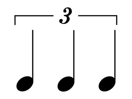 Black music symbol of Tupletのイラスト素材