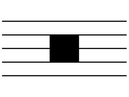 Black music symbol of Octuple whole note rest on staff linesのイラスト素材