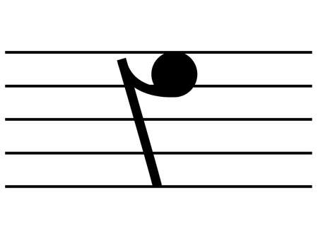 Black music symbol of Quarter note rest on staff linesのイラスト素材