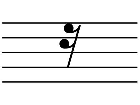 Black music symbol of Sixteenth note rest on staff linesのイラスト素材