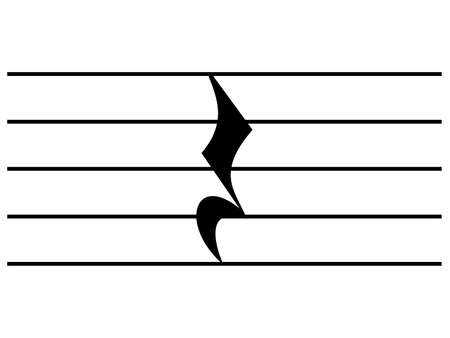 Black music symbol of Quarter note rest on staff linesのイラスト素材