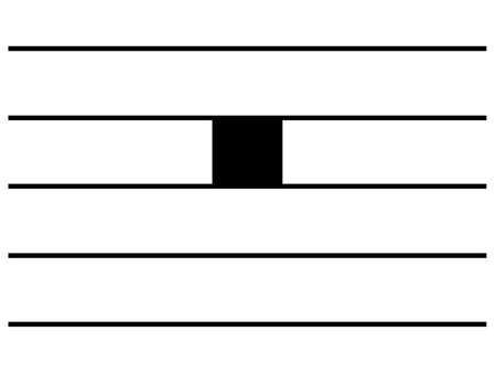 Black music symbol of Double whole note rest on staff linesのイラスト素材