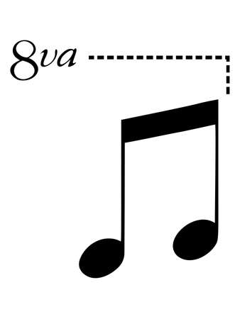 Black music symbol of Ottavaのイラスト素材