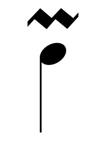 Black music symbol of Upper mordentのイラスト素材