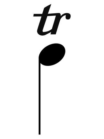 Black music symbol of Trillのイラスト素材