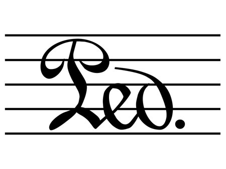 Black music symbol of Engage pedal on staff linesのイラスト素材