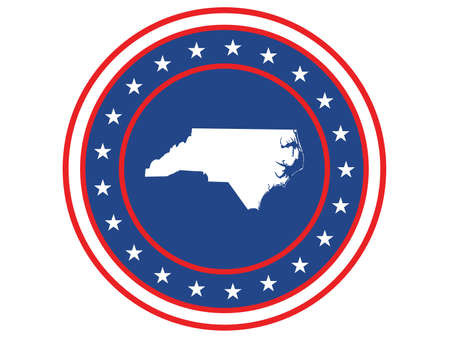 Vector illustration of Badge of the State of North Carolina in Colors of USA flagのイラスト素材