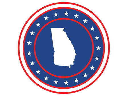 Vector illustration of Badge of the State of Georgia in Colors of USA flagのイラスト素材