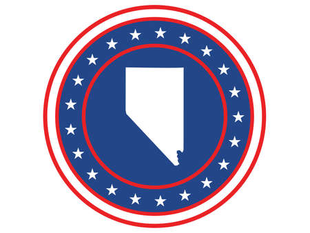 Vector illustration of Badge of the State of Nevada in Colors of USA flagのイラスト素材