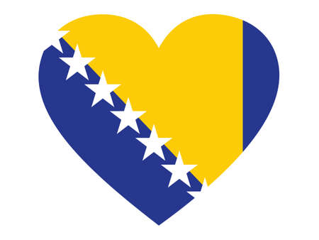Flag of Bosnia and Herzegovina inside heart shapeのイラスト素材