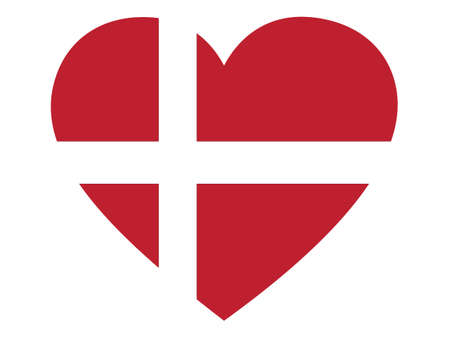 Flag of Denmark inside heart shapeのイラスト素材