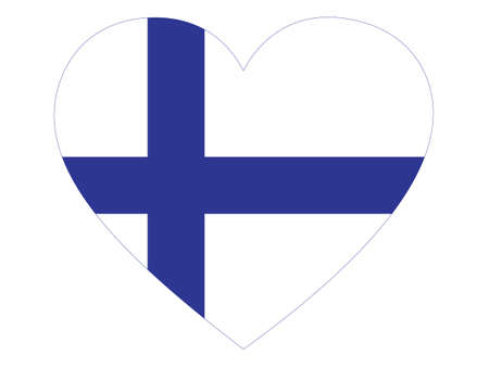 Flag of Finland inside heart shapeのイラスト素材