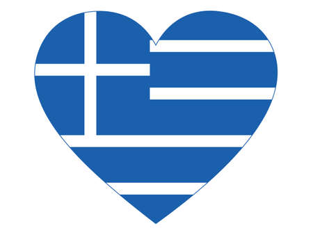 Flag of Greece inside heart shapeのイラスト素材