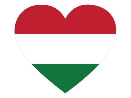 Flag of Hungary inside heart shapeのイラスト素材