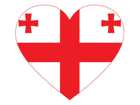 Flag of Georgia inside heart shapeのイラスト素材