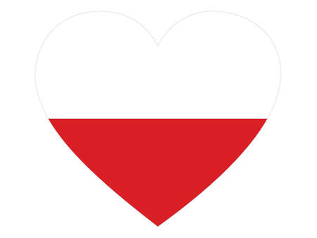 Flag of Poland inside heart shapeのイラスト素材