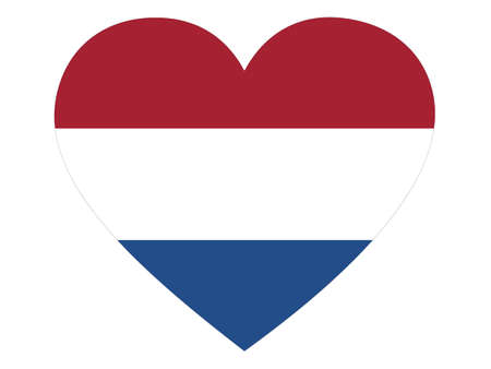 Flag of Netherlands inside heart shapeのイラスト素材