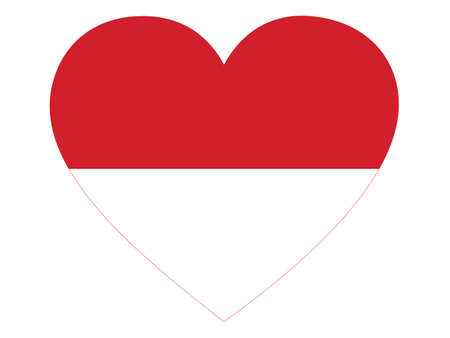 Flag of Monaco inside heart shapeのイラスト素材