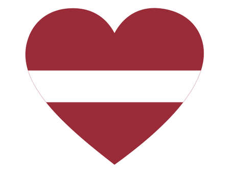 Flag of Latvia inside heart shapeのイラスト素材