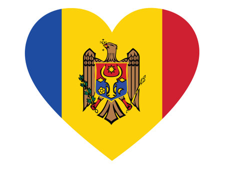 Flag of Moldova inside heart shapeのイラスト素材