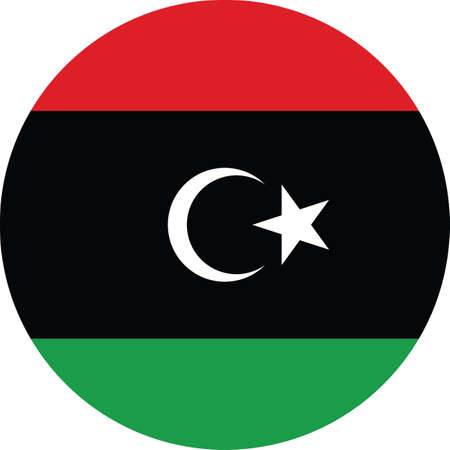 Circular national flag of Libyaのイラスト素材