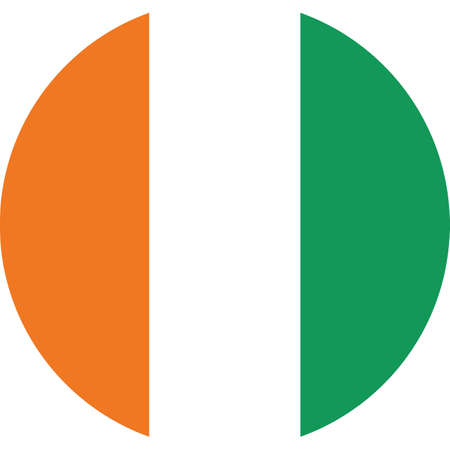 Circular national flag of Ivory Coastのイラスト素材