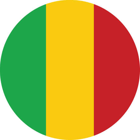 Illustration pour Circular national flag of Mali - image libre de droit