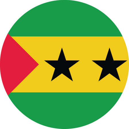 Circular national flag of Sao Tome and Principeのイラスト素材