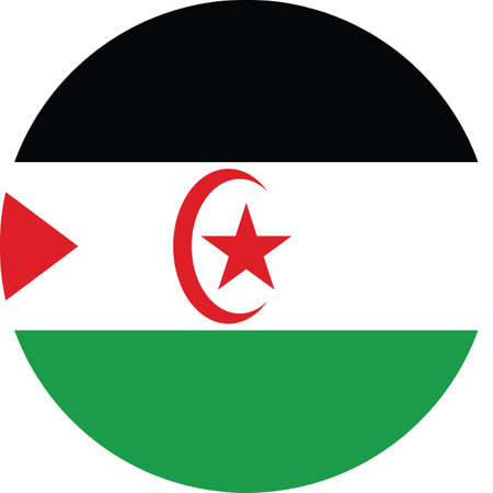 Circular national flag of Western Saharaのイラスト素材