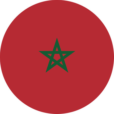 Circular national flag of Moroccoのイラスト素材